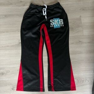SK8 Boarding Track Pants Black Red Striped Men’s Large EUC Brooklyn athleasure​